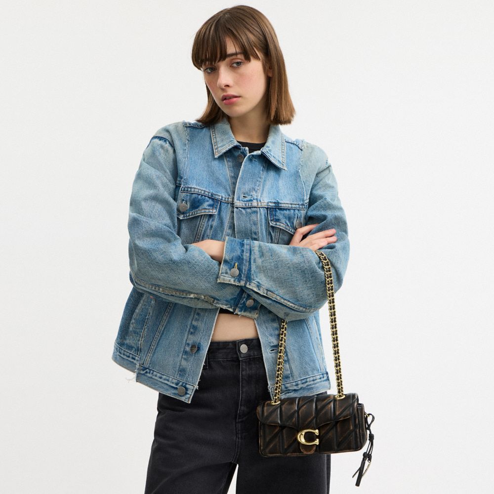 Coach Tabby Shoulder Bag 20 In Loved Leather With Quilting In Multi
