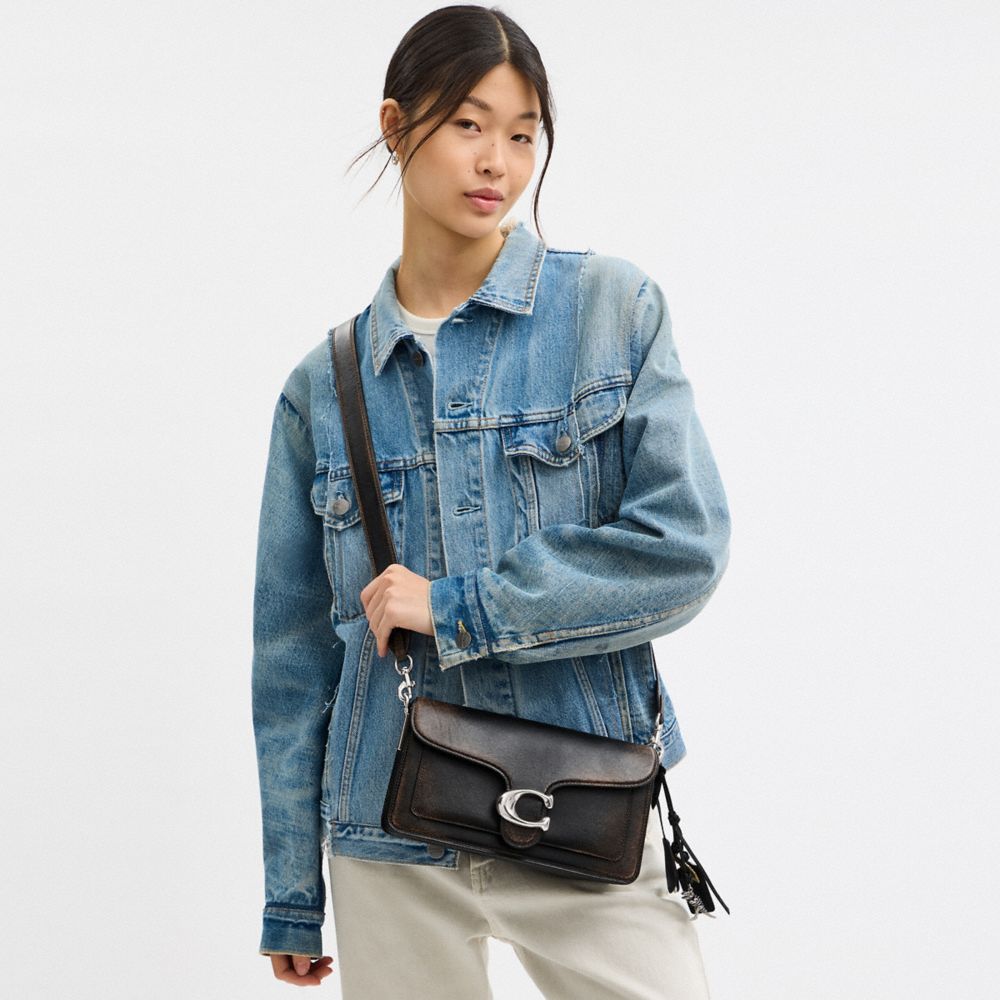 Coach Tabby Shoulder Bag 20 In Loved Leather In Brown