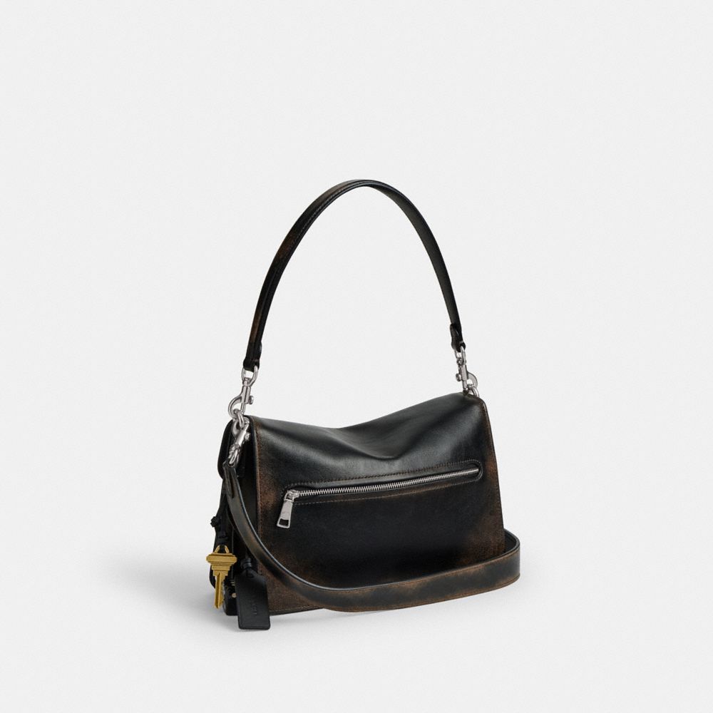 COACH®,Chain Tabby Shoulder Bag In Loved Leather,,Angle View