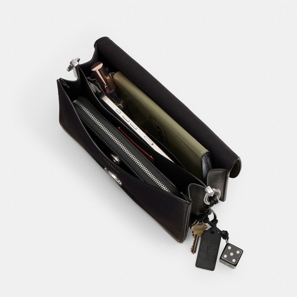 COACH®,Chain Tabby Shoulder Bag In Loved Leather,,Inside View,Top View