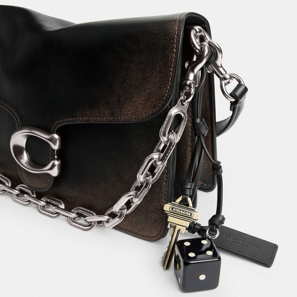 COACH®,Chain Tabby Shoulder Bag In Loved Leather,,Closer View