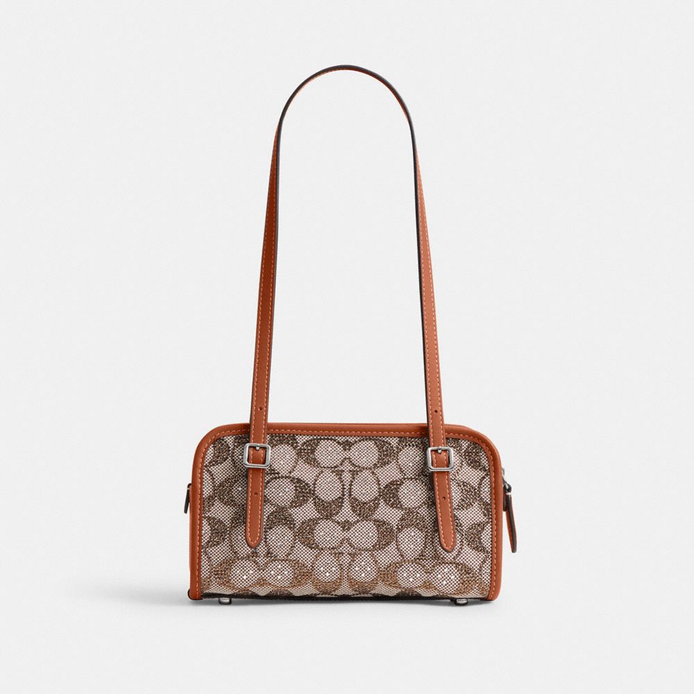 Coach Swing Zip Bag 20 In Crystal Signature Jacquard