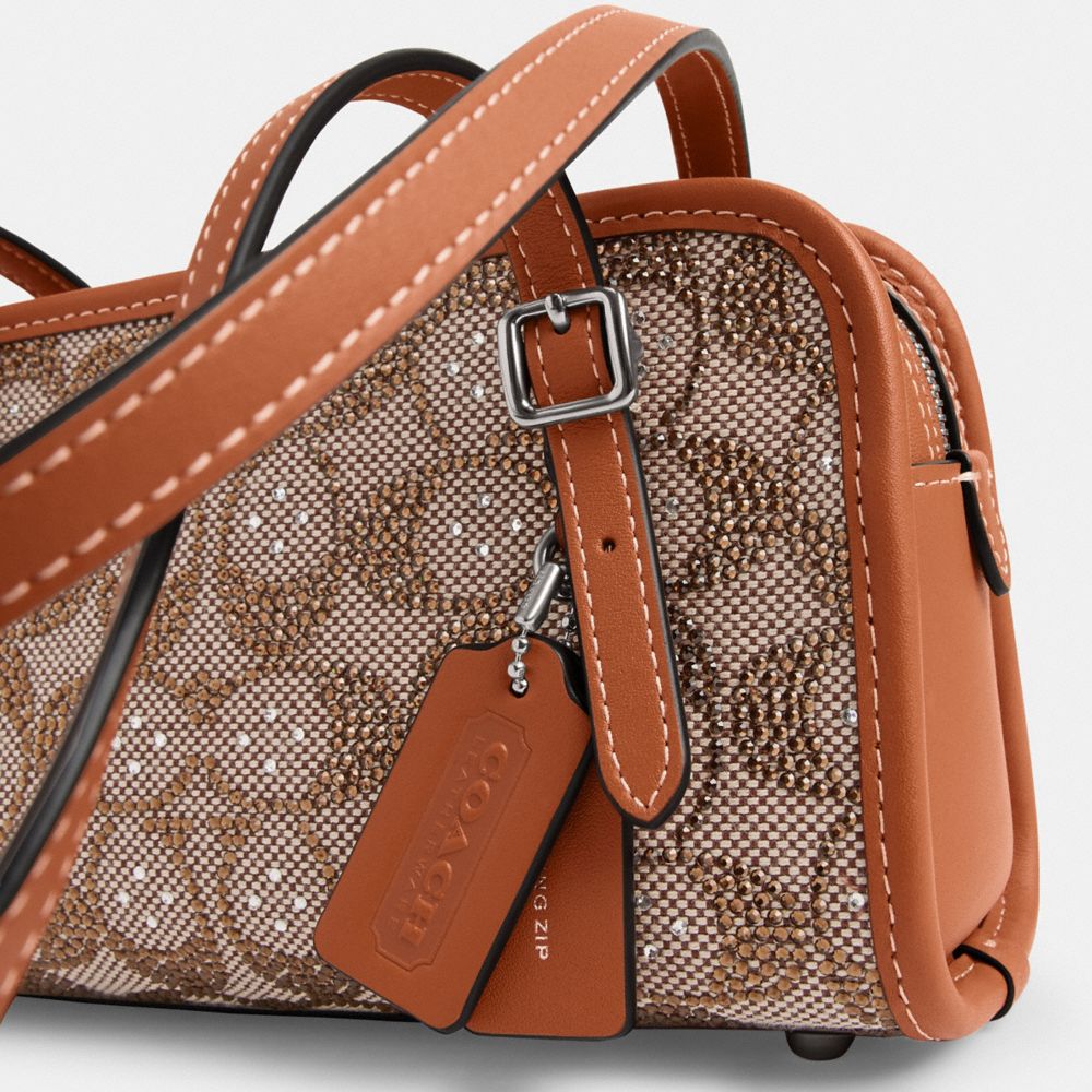 COACH®,Swing Zip Bag 20 In Crystal Signature Jacquard,,Closer View