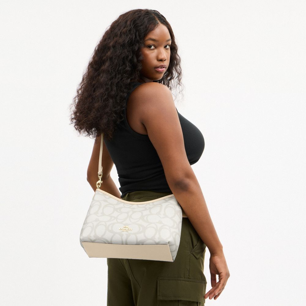 COACH®,Laurel Shoulder Bag In Sketch Signature Canvas,