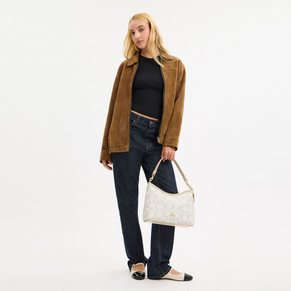 COACH®,Laurel Shoulder Bag In Sketch Signature Canvas,,Detail View