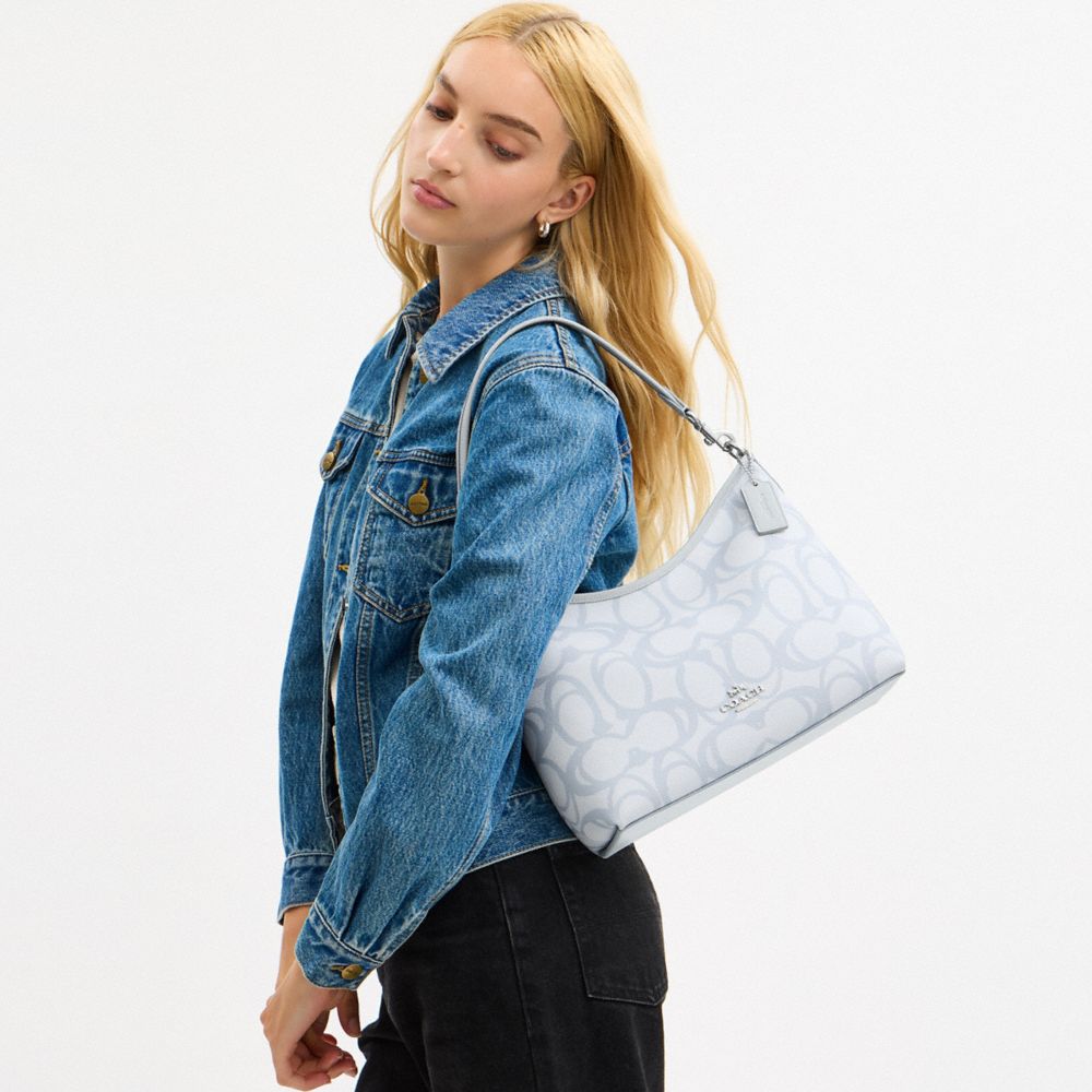 COACH®,Laurel Shoulder Bag In Sketch Signature Canvas,,Detail View