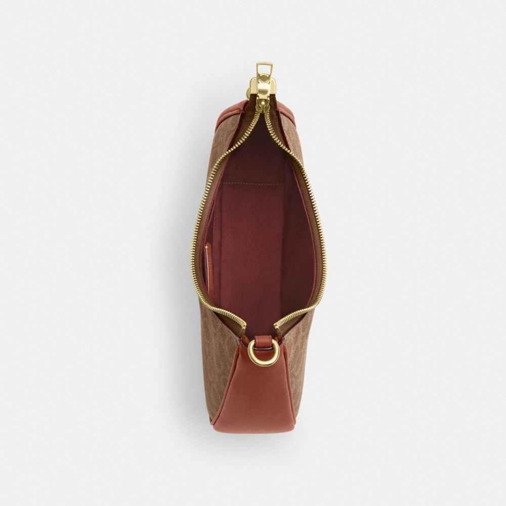 COACH®,Twisted Teri Shoulder Bag In Signature Canvas,,Inside View,Top View