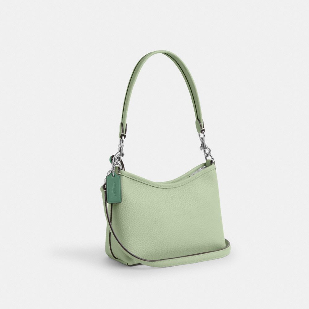 COACH®,Laurel Small Shoulder Bag With Seahorse Charm,,Angle View