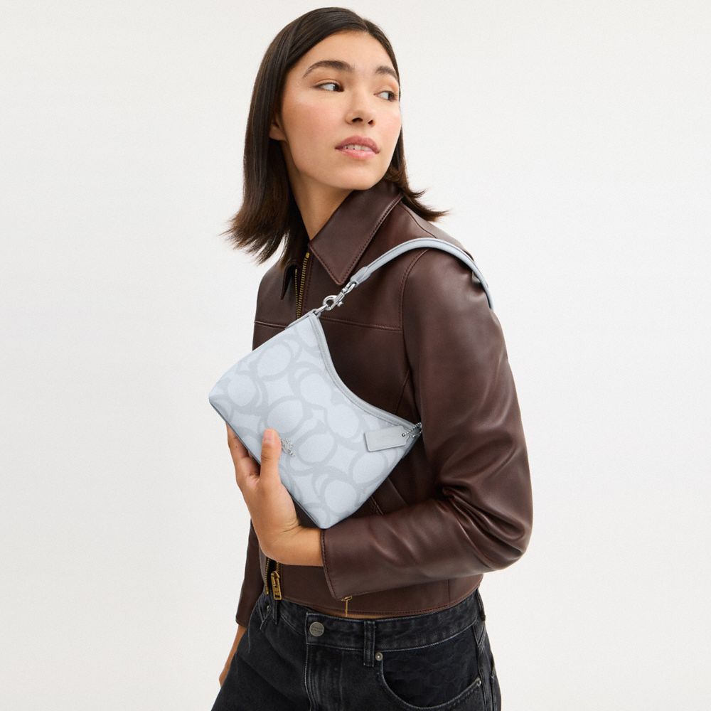 COACH®,Laurel Small Shoulder Bag In Sketch Signature Canvas,,Detail View