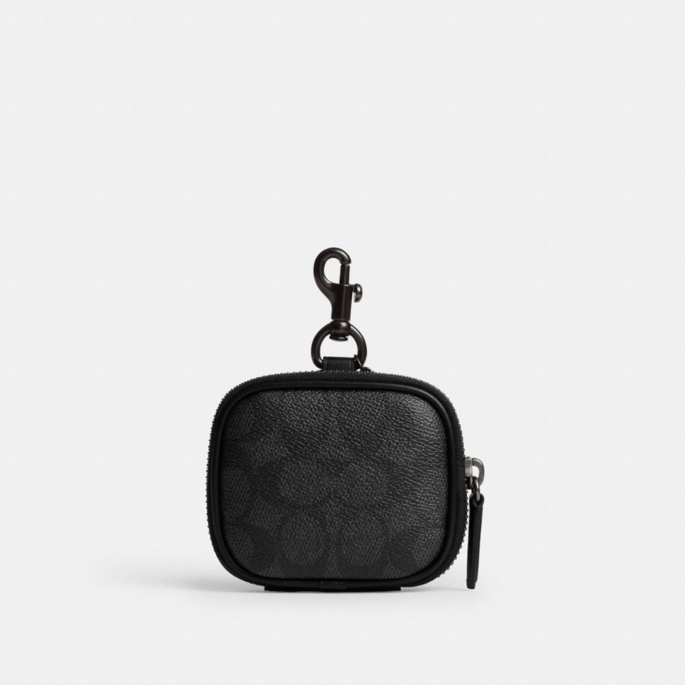 Coach Clip On Pouch In Signature Canvas