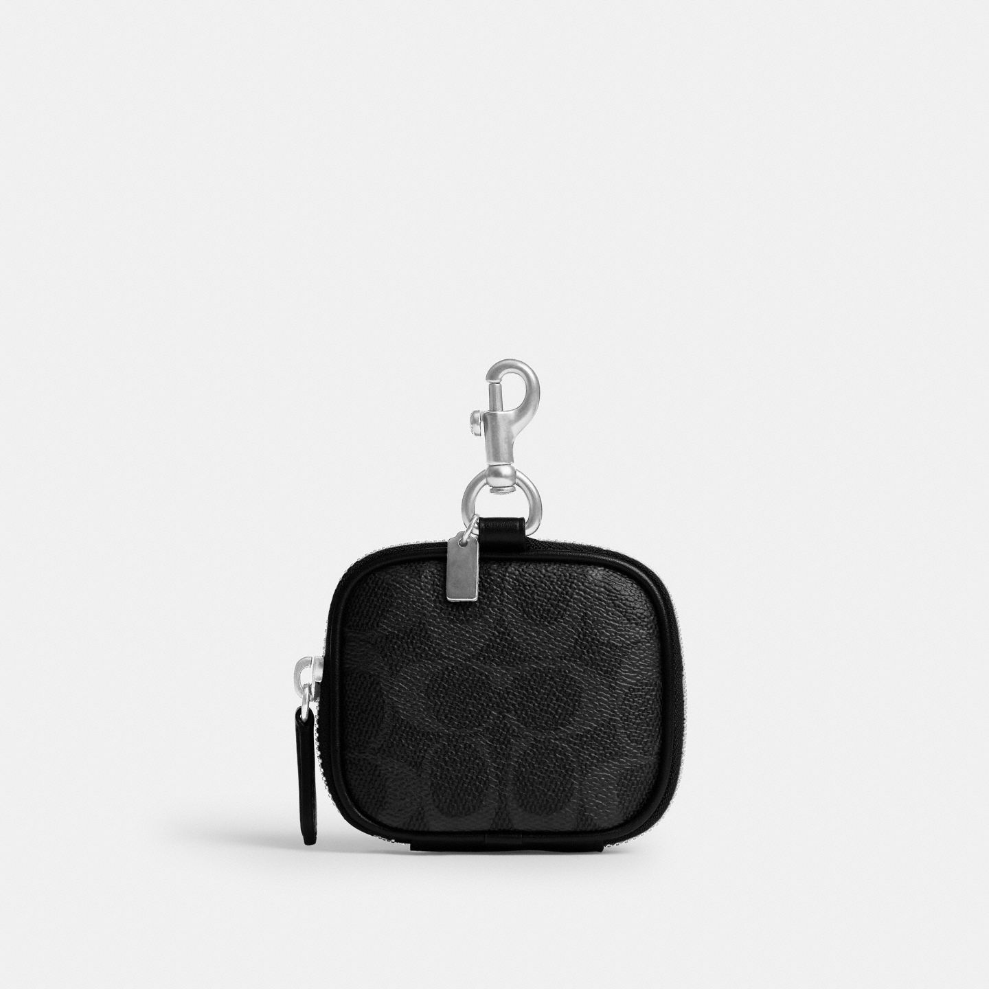 Мужская сумка Coach Clip On Pouch In Signature Canvas, цвет: Чёрный — фото 2