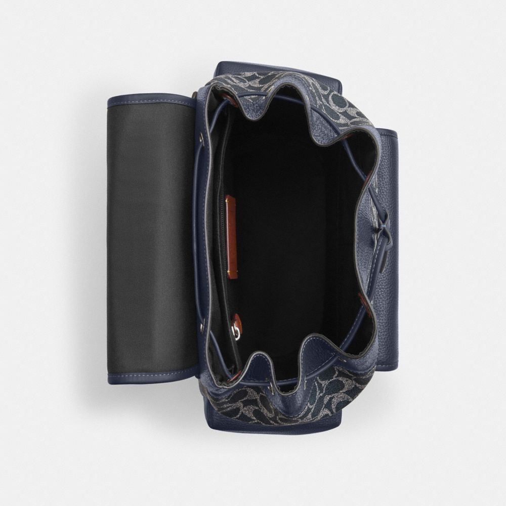 COACH®,Sprint Backpack In Colorblock Signature Canvas,Canvas,Calfskin Leather,Leather,Backpack,Applique,Color Block,Lined,...,Multi Color,Inside View,Top View