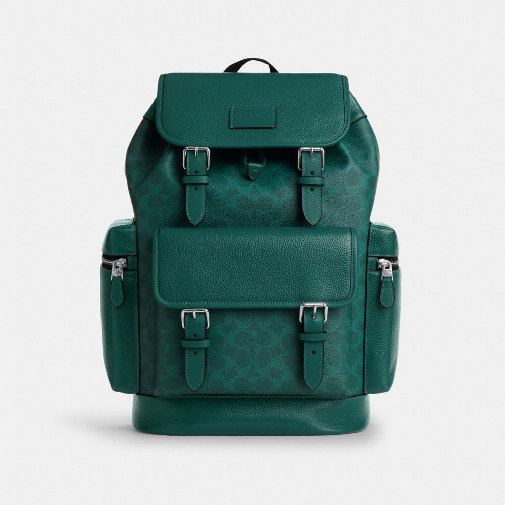 COACH®,Sprint Backpack In Colorblock Signature Canvas,Calfskin Leather,Canvas,Leather,Backpack,Applique,Color Block,Lined,...,,Front View