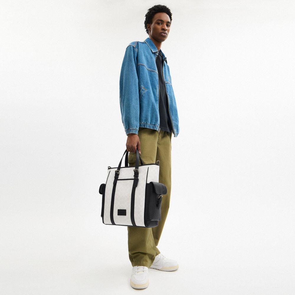 COACH®,Sprint Tote Bag In Colorblock Signature Canvas,,Detail View
