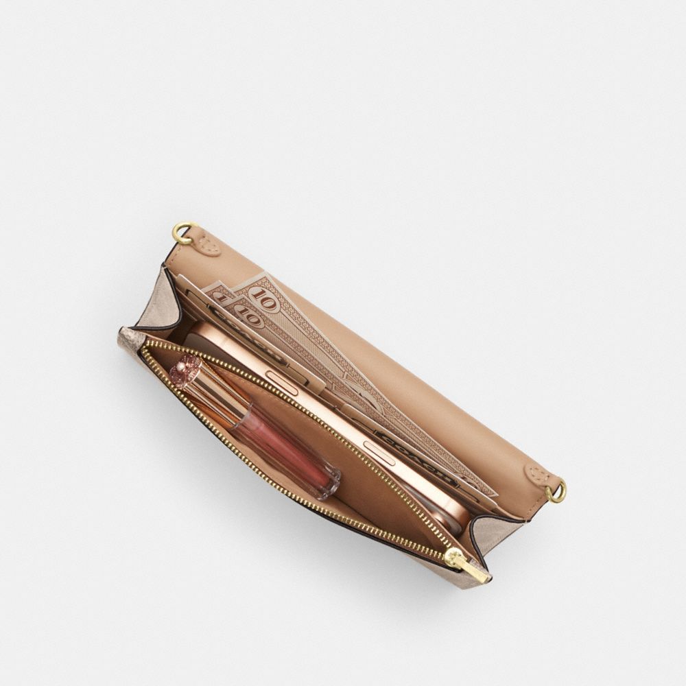 COACH®,Klare Wallet With Chain In Blocked Signature Canvas,,Inside View,Top View