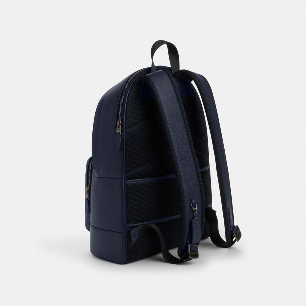 COACH®,West Backpack With Varsity Stripe,,Angle View