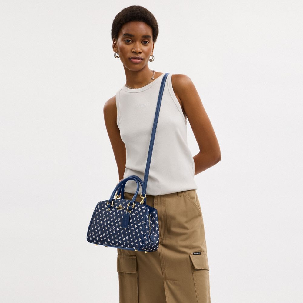 COACH®,Savannah Small Carryall Bag With Floral Print,Navy