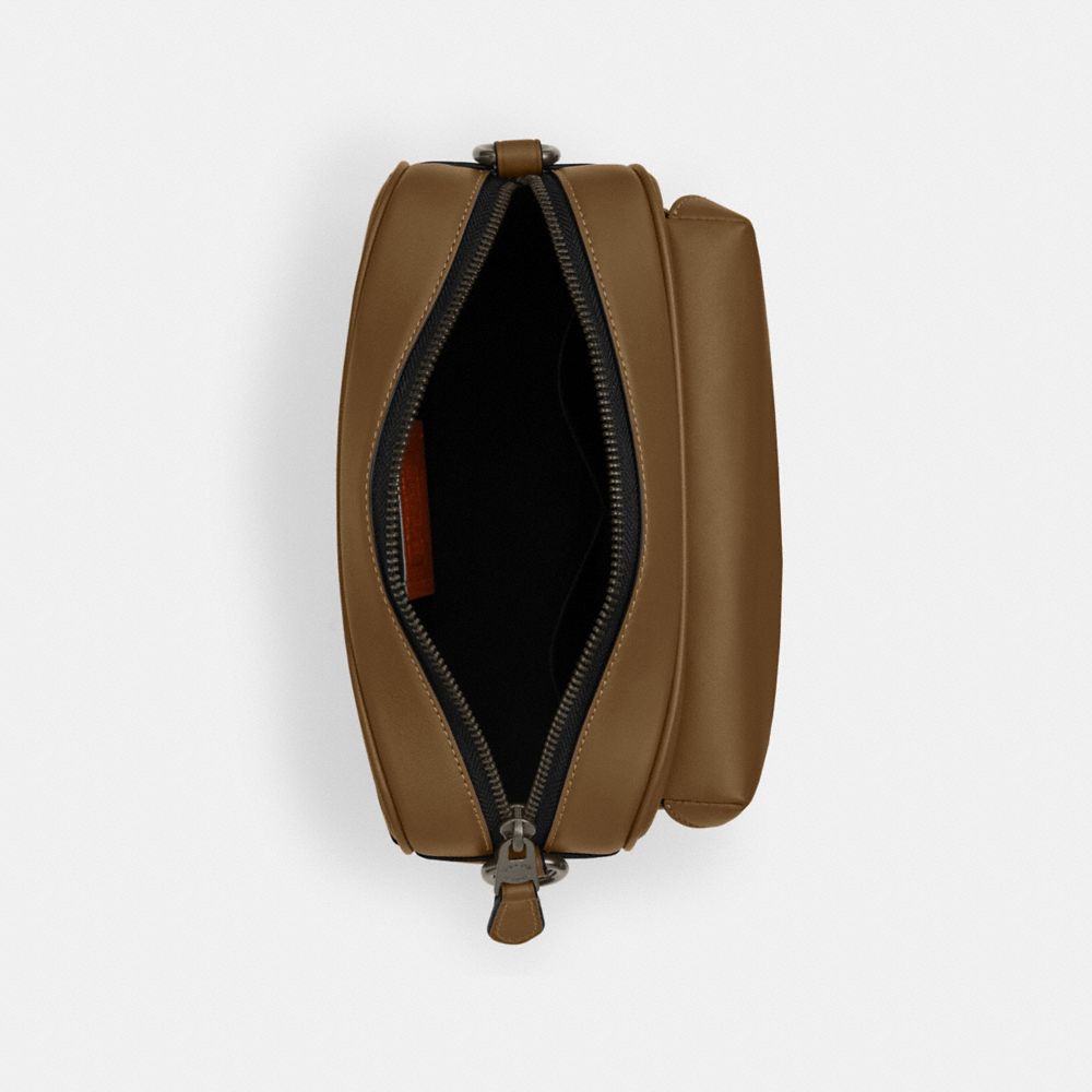 COACH®,Warner Crossbody Bag,Leather,Crossbody,Casual,Brown,Inside View,Top View