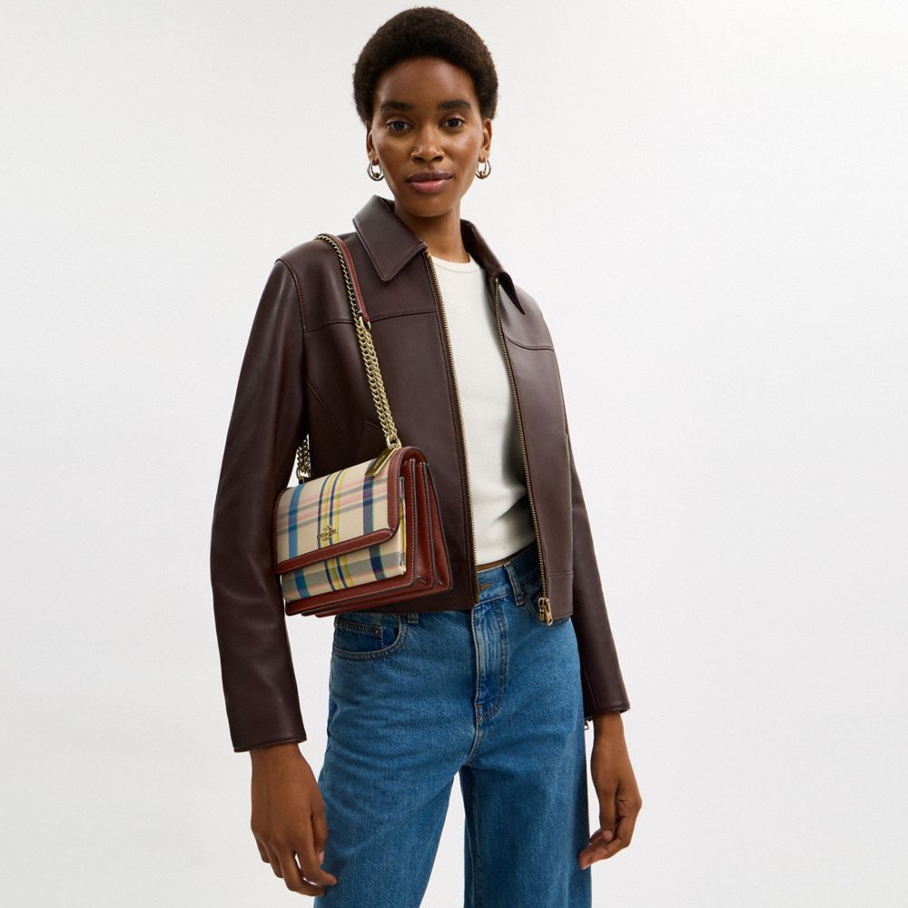 COACH®,Klare Crossbody Bag With Plaid Print,,Detail View