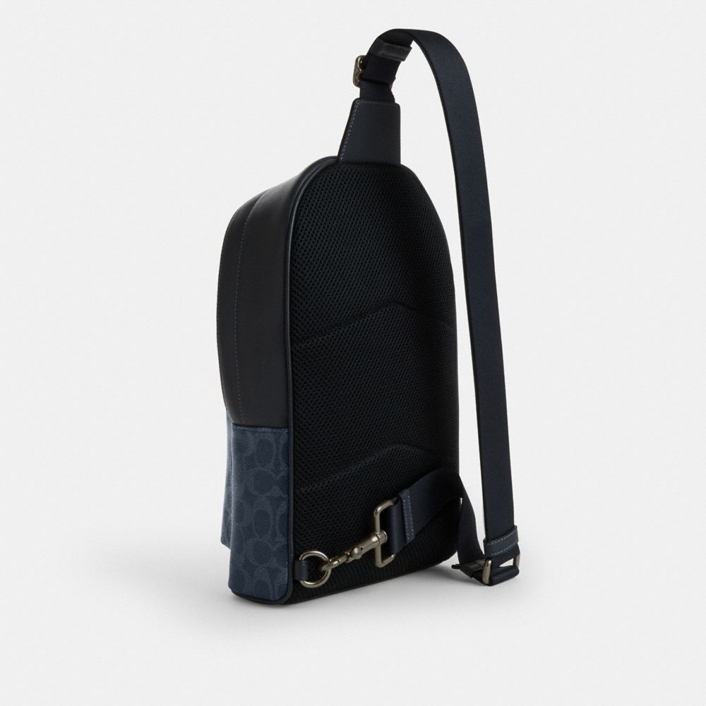 COACH®,West Pack In Blocked Signature Canvas,,Angle View