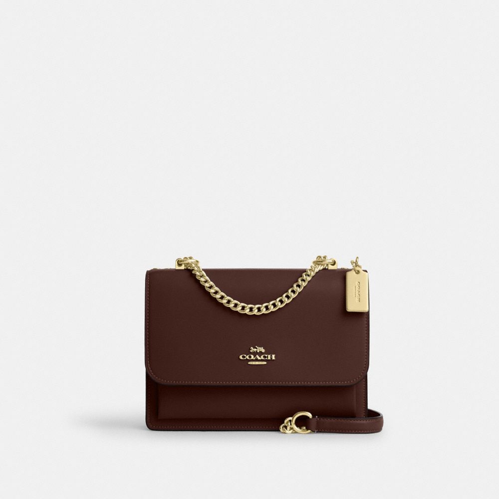 COACH®,Klare Crossbody Bag,Leather,Calfskin Leather,Crossbody,Metal,Logo,Adjustable,Luggage Tag,Compact,Lined,Gold Metal,D...,,Front View