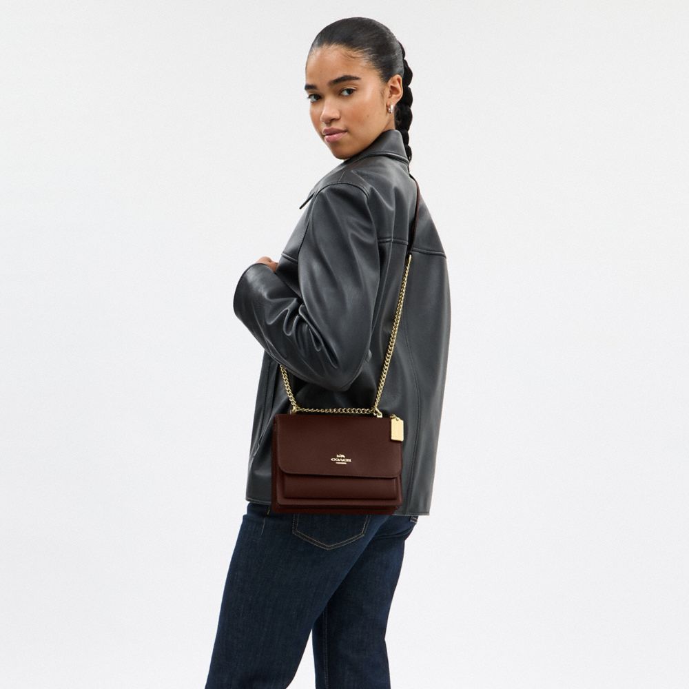 COACH®,Klare Crossbody Bag,Leather,Calfskin Leather,Crossbody,Metal,Logo,Adjustable,Luggage Tag,Compact,Lined,Gold Metal,D...,