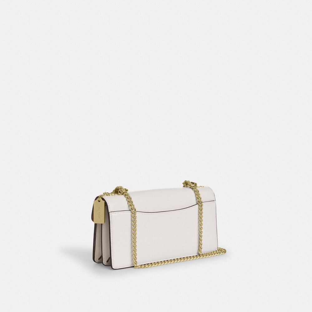 COACH®,Klare Envelope Crossbody Bag,Leather,Crossbody,Metal,Logo,3 in 1,Gold Metal,Day Party,White,Angle View