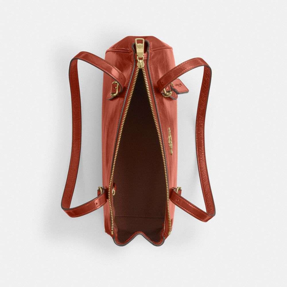 COACH®,SAC ÉPAULE ASTER,Cuir glacé,Im/Cannelle,Inside View,Top View