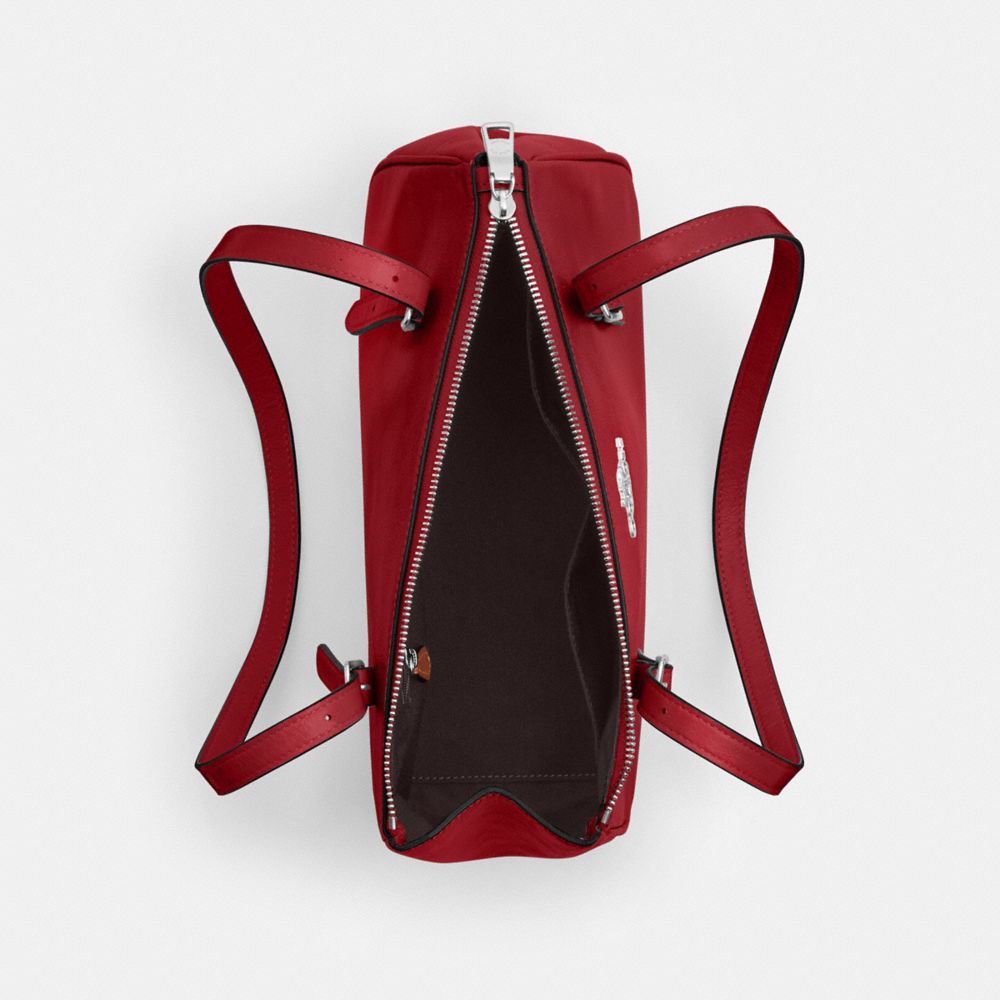 COACH®,SAC ÉPAULE ASTER,Cuir glacé,Cardinal argenté/foncé,Inside View,Top View