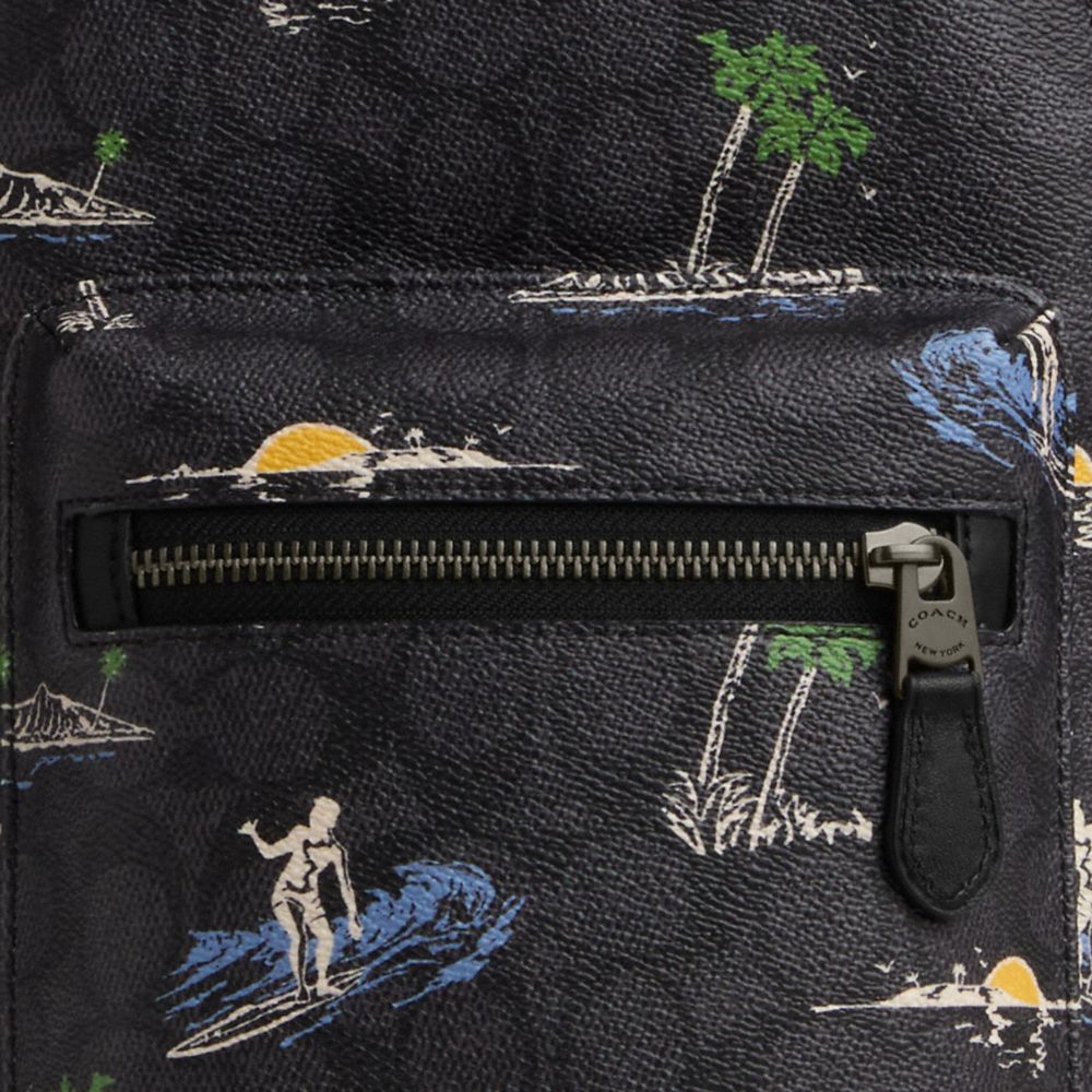 COACH®,West Pack In Signature Canvas With Surf Print,,Closer View