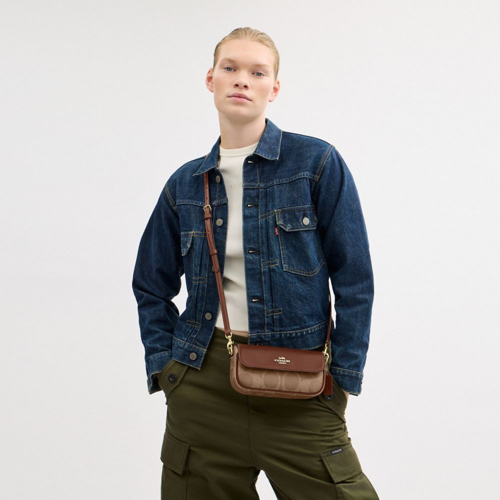 COACH®,Hailey Flap Bag In Signature Canvas,