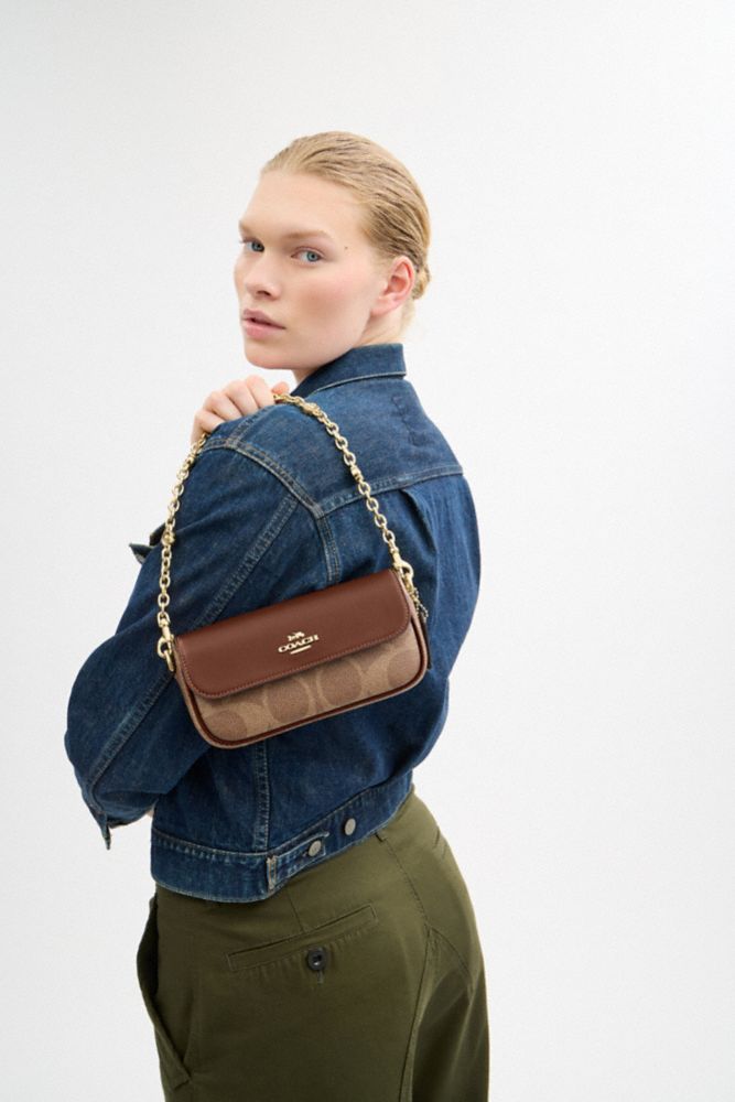 COACH®,Hailey Flap Bag In Signature Canvas,