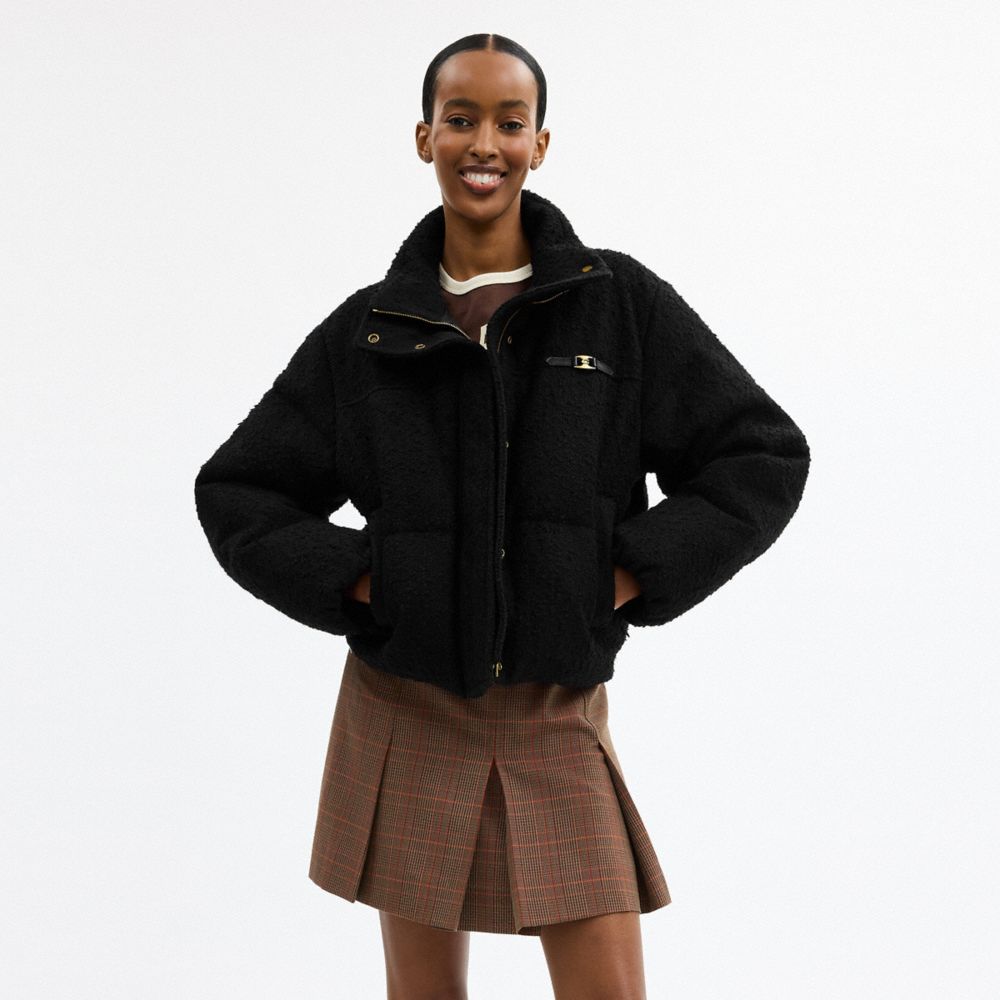 COACH®,Heritage C Cropped Boucle Puffer,,Scale View