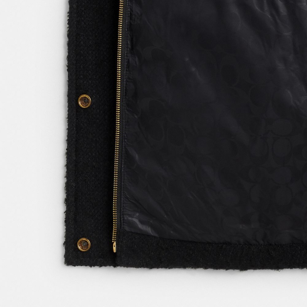 COACH®,Heritage C Cropped Boucle Puffer,,Inside View,Top View