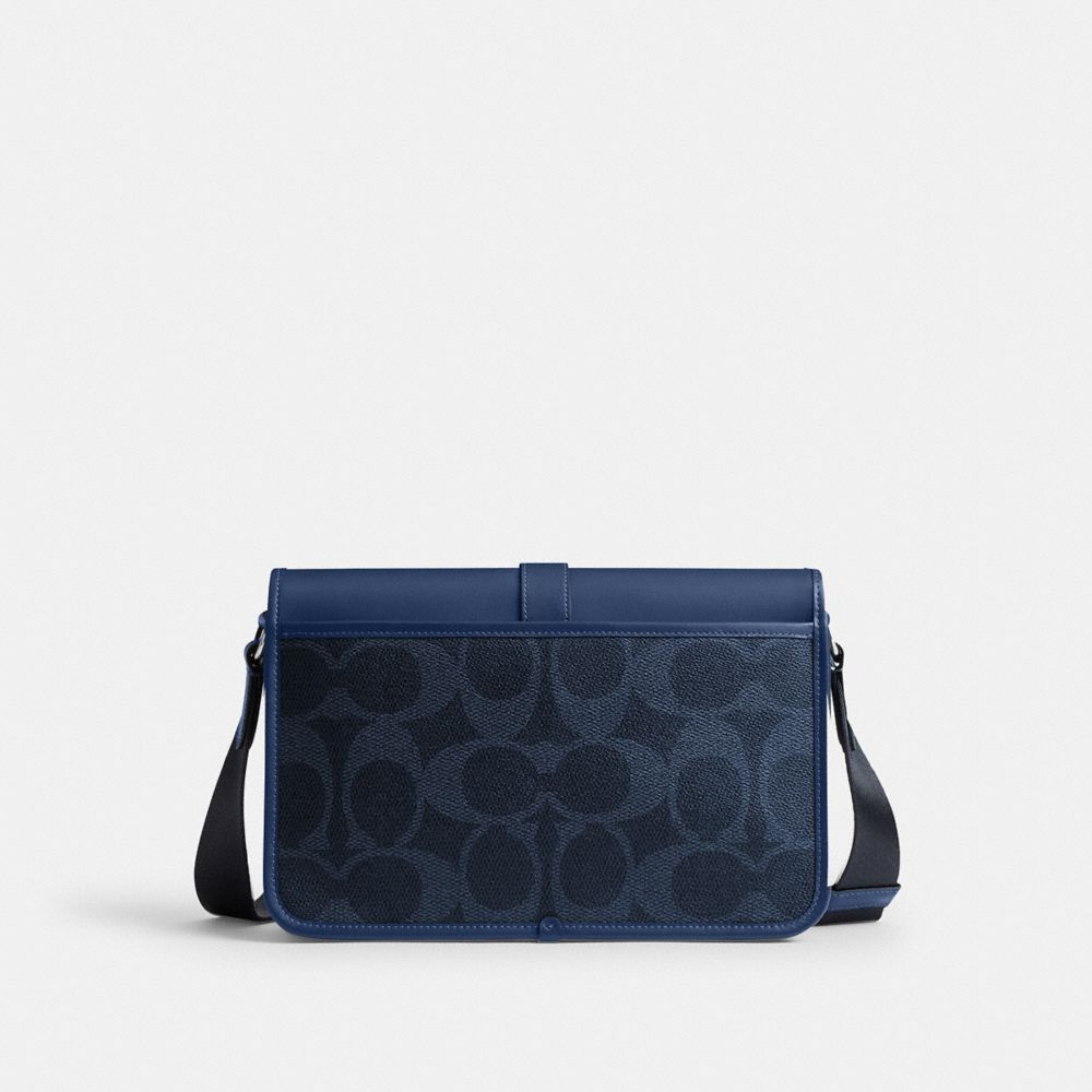 COACH®,リーグ メッセンジャー バッグ・ミックスド シグネチャー キャンバス,メッセンジャー&ボディバッグ,ﾃﾞﾆﾑ/ﾃﾞｨｰﾌﾟ ﾌﾞﾙｰ