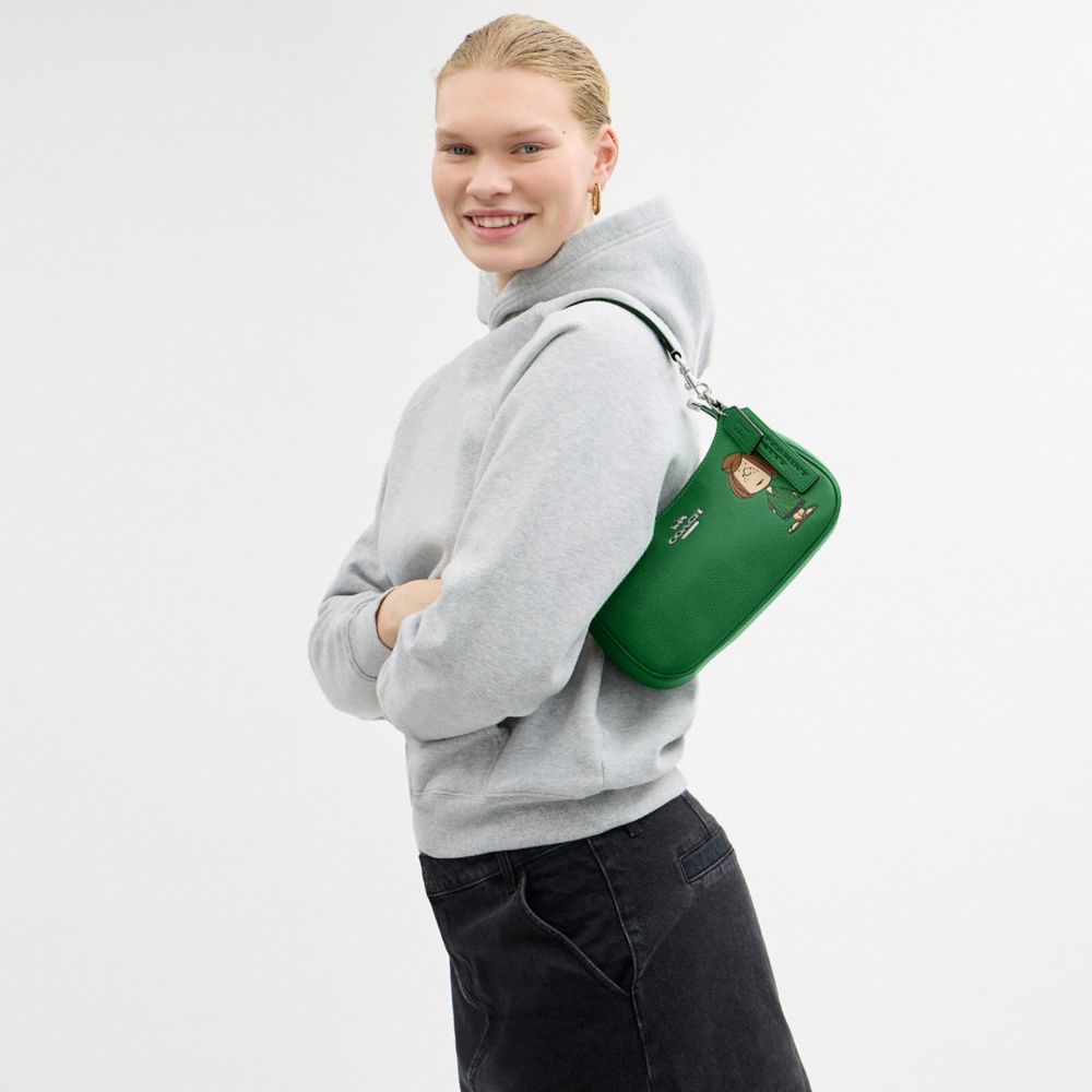 COACH®,Coach X Peanuts Teri Shoulder Bag With Peppermint Patty,,Detail View