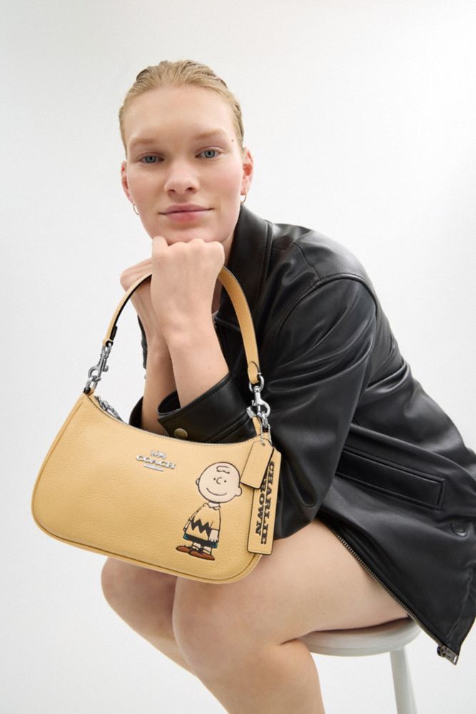 COACH®,Coach X Peanuts Teri Shoulder Bag With Charlie Brown,