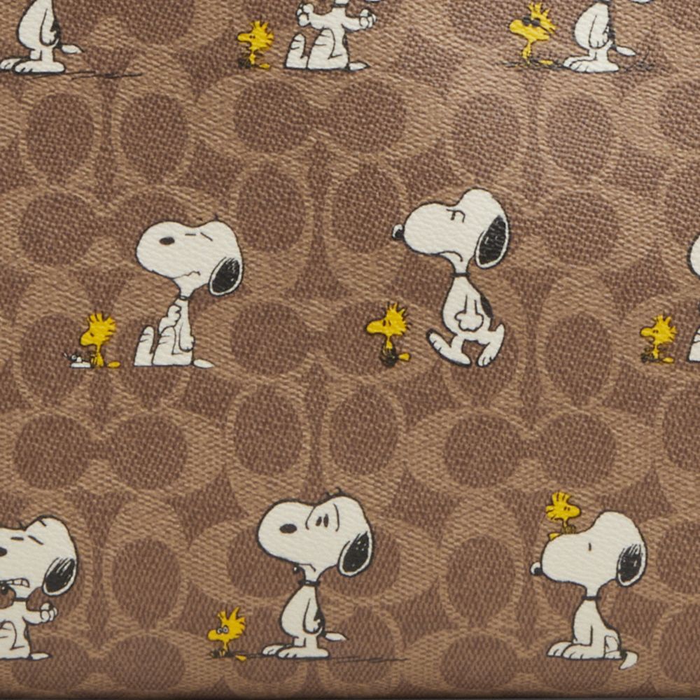 COACH®,Coach X Peanuts City Tote Bag In Signature Canvas With Snoopy Print,,Closer View