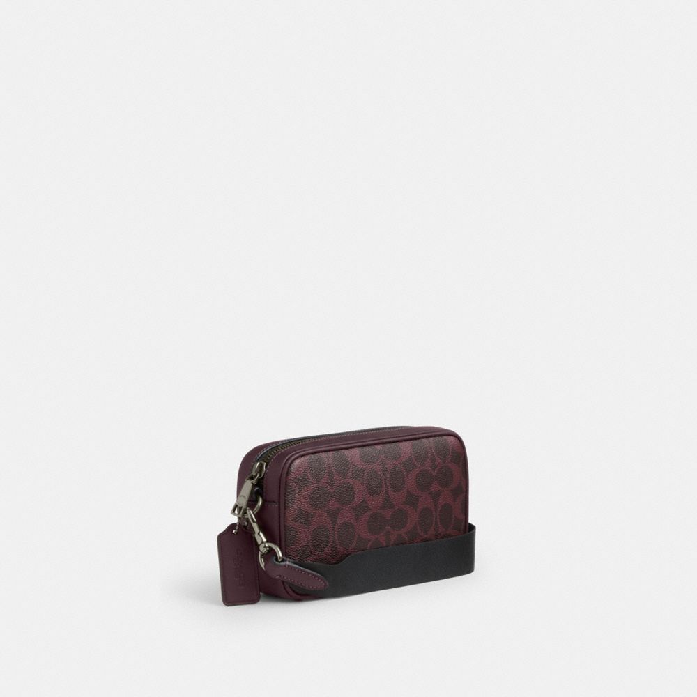 COACH®,Jayden Crossbody Bag In Signature Canvas,Maroon,Angle View
