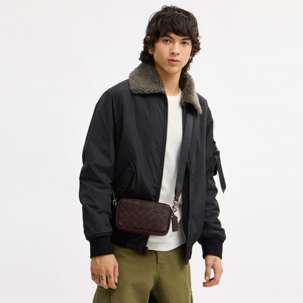 COACH®,Jayden Crossbody Bag In Signature Canvas,Maroon,Detail View