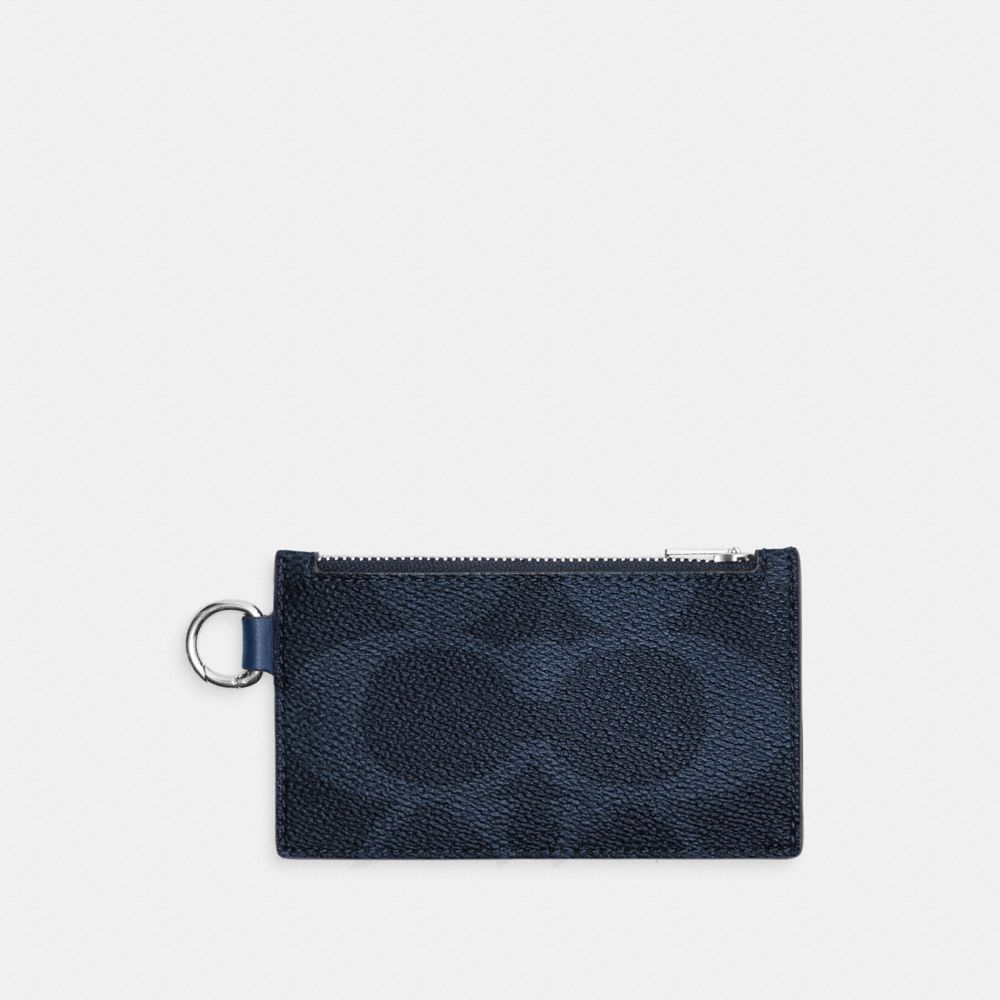 Coach Zip Card Case In Maxi Signature Canvas
