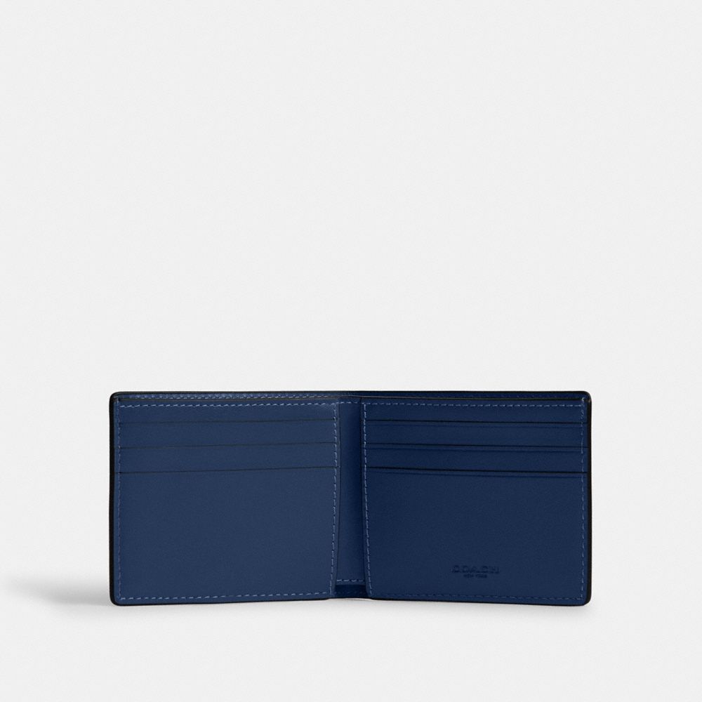 Coach Slim Billfold Wallet In Maxi Signature Canvas In Blue
