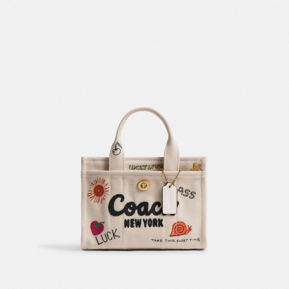 COACH®,カーゴ トート バッグ 20・スケッチ プリント,ﾌﾞﾗｽ/ﾅﾁｭﾗﾙ ﾏﾙﾁ