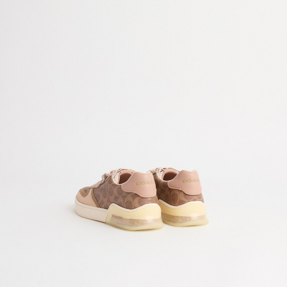 COACH®,Restored Citysole Court Sneaker,Brown,Back View