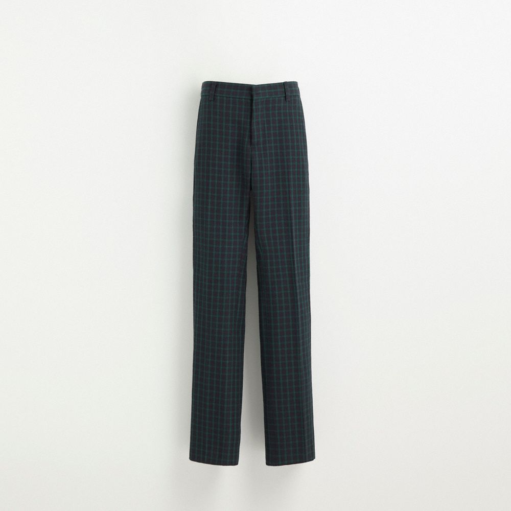 COACH®,Restored Gingham Straight Leg Trousers,,Front View