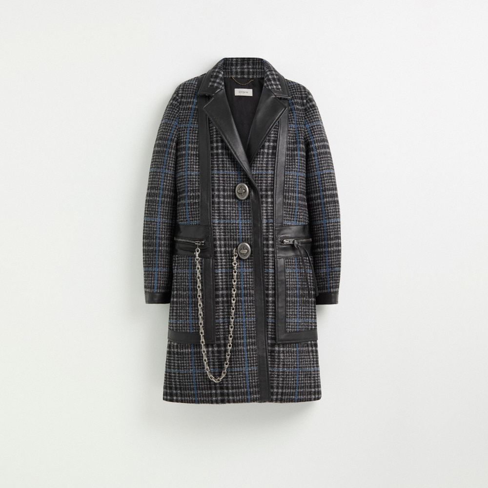 COACH Restored Tailored Wool Coat With Leather Detail