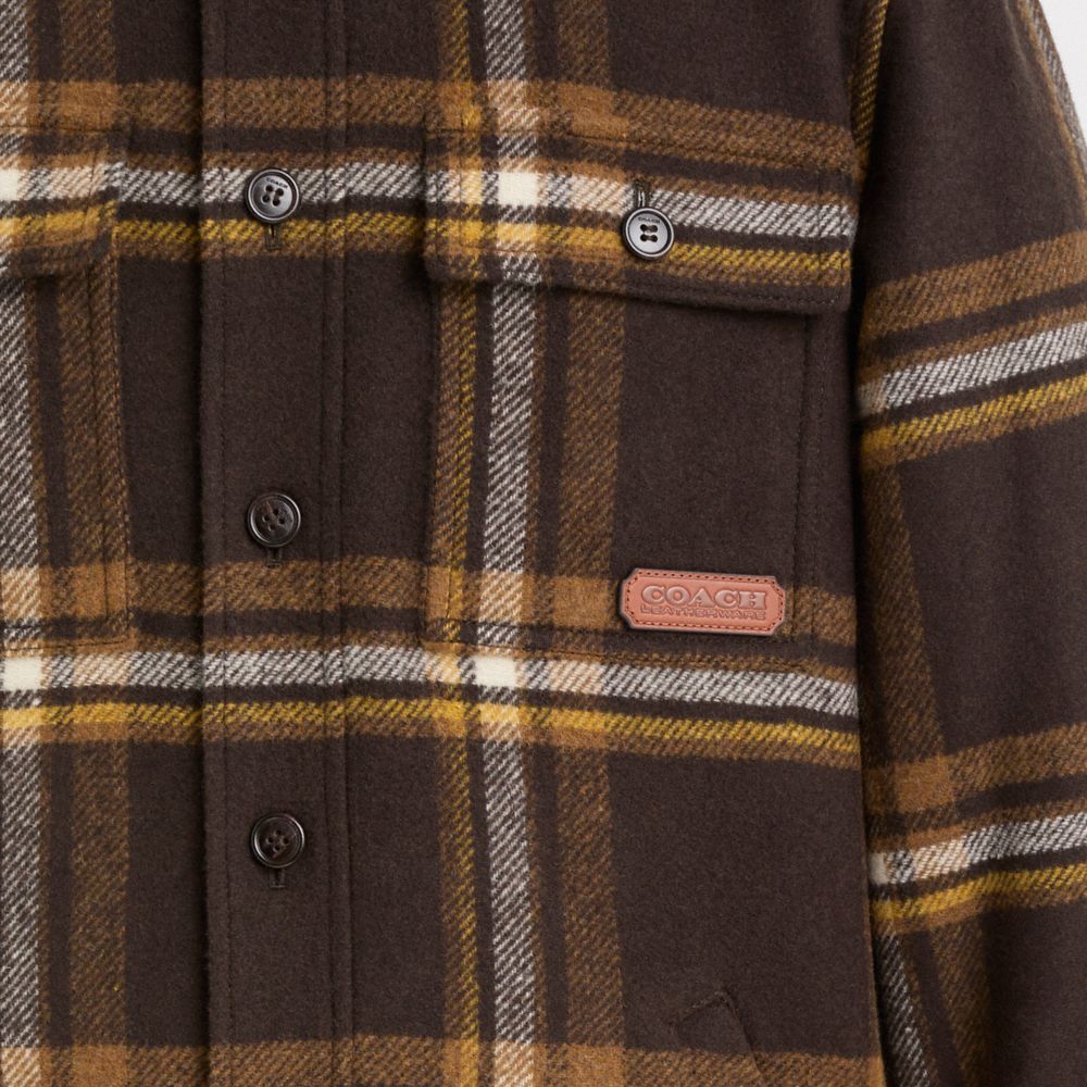 COACH®,Restored Tweed Jacket,Acrylic,Polyamide,Wool,Polyester,Shirt Jacket,Jacket,Tweed,Logo,Tag Embellishment,Eco-Friendl...,Multi Color,Scale View