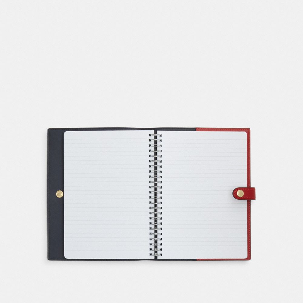 COACH®,Notebook In Signature Canvas With Coach Graphic,,Inside View,Top View