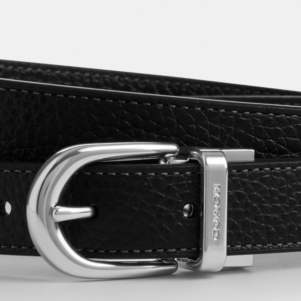 COACH®,Classic Buckle Cut To Size Belt, 25 Mm,Black,Closer View