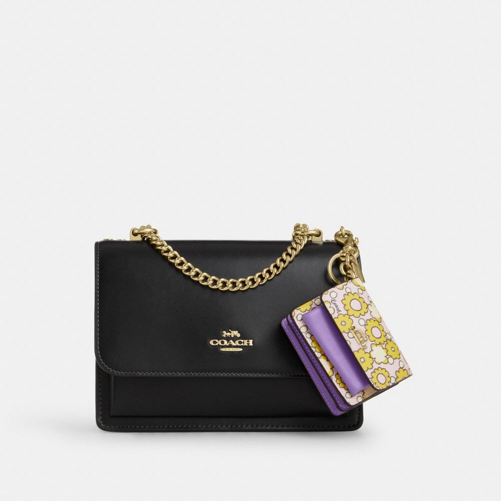 COACH®,Mini Klare Bag Charm With Blocked Floral Print,,Angle View